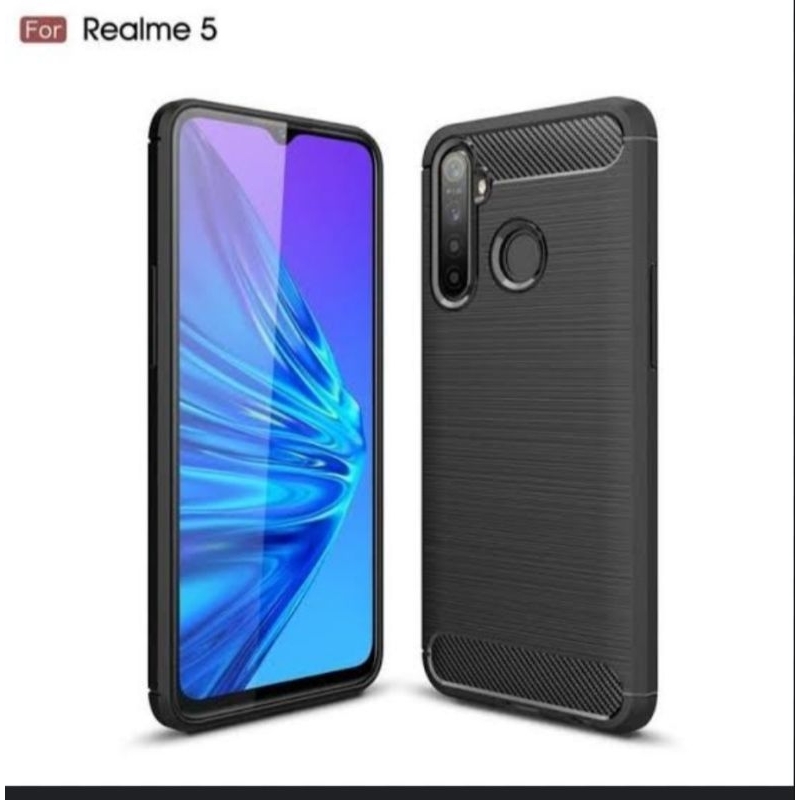 Softcase Silikon Ipaky Carbon Realme 5 Realme 5i Realme 5S
