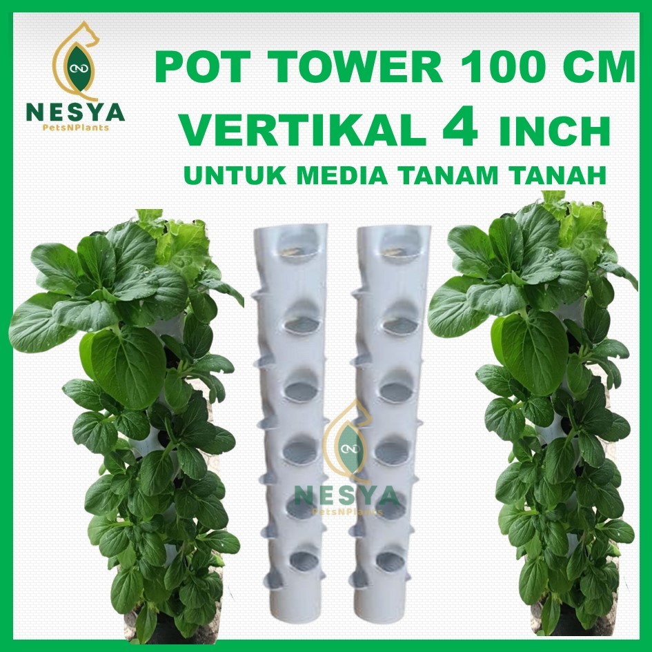 Growing Tower Pot Tower Vertikultur Vertikal Garden Paralon 1 Meter - Vertikal Garden