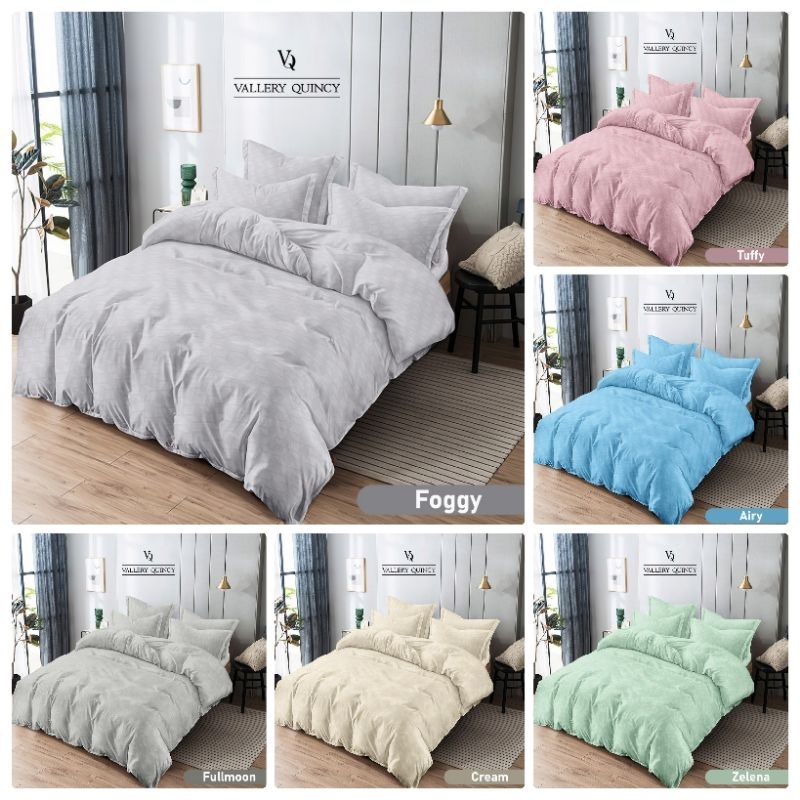 Selimut Bedcover Saja Vallery Quincy 180x200 / Bed Cover Tanpa Sprei Polos Emboss Vallery Quincy