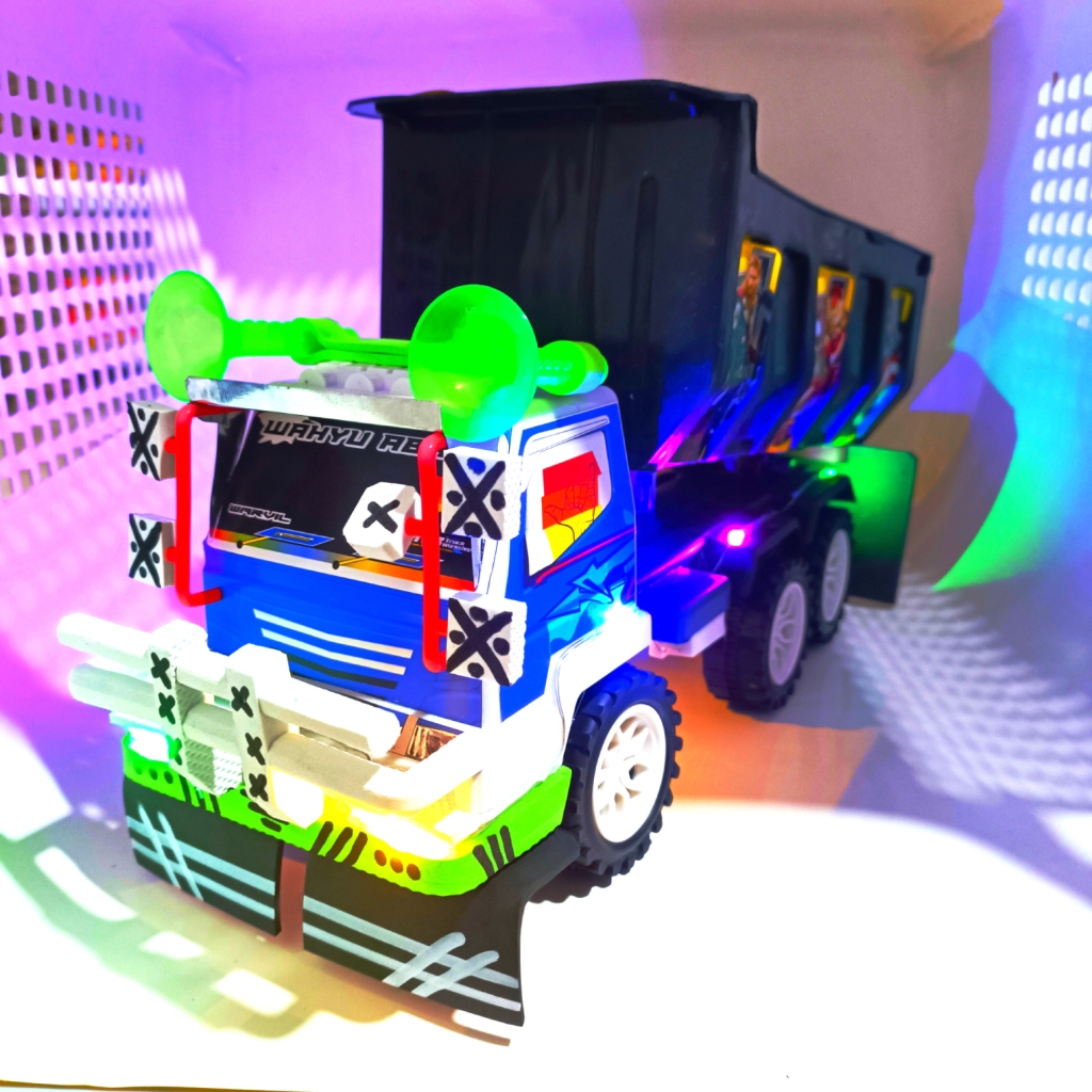 Mobilan truk oleng plastik TTP02 modifikasi lampu dunp truck muatan pasir