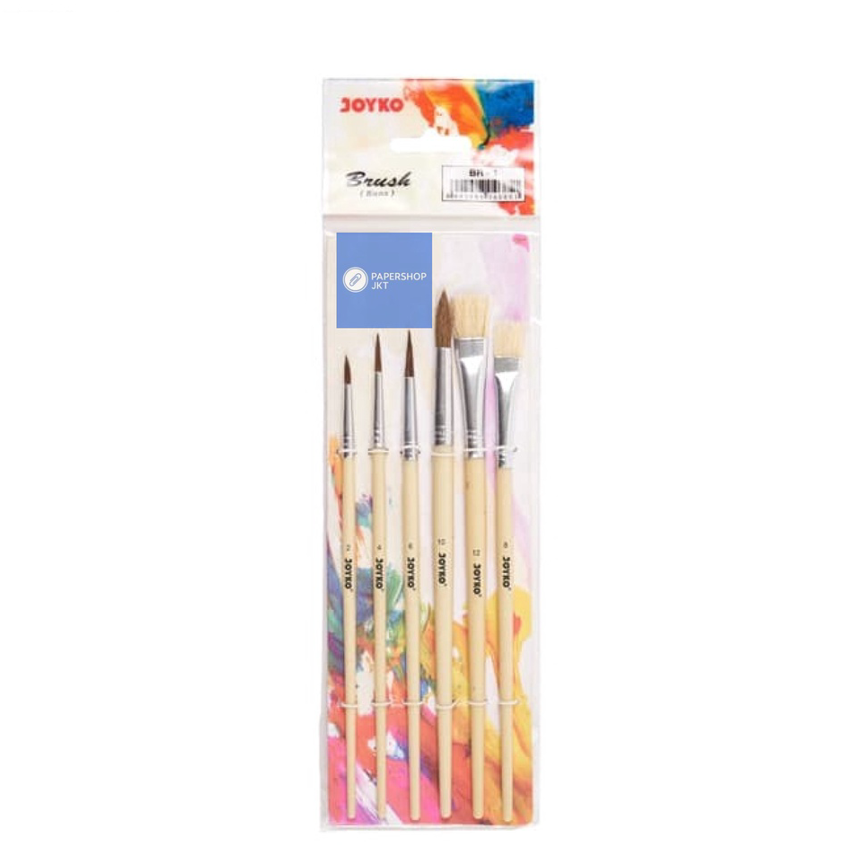 

☌➜✥ JOYKO - BR-1 Brush Set 6 Kuas Lukis - Kuas Cat Air Set