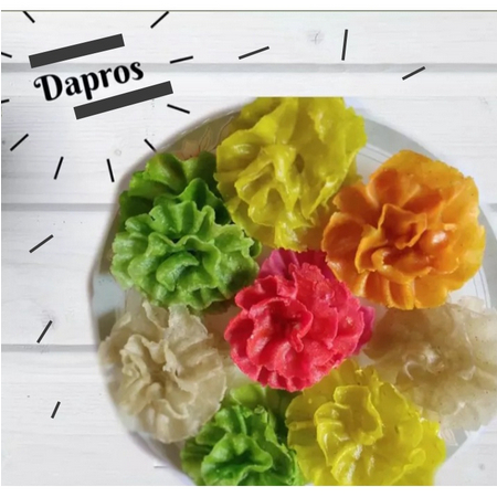 

-- Termurah Kerupuk Dapros / Kembang Rose Mentah Tepung Beras Warna --