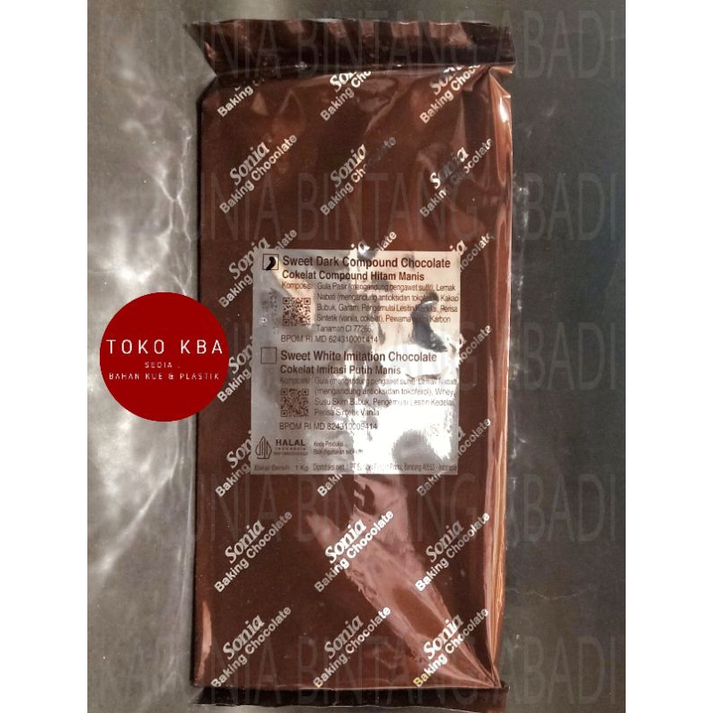 

Sonia Sweet Dark Compound Chocolate Hitam Manis 1 Kg