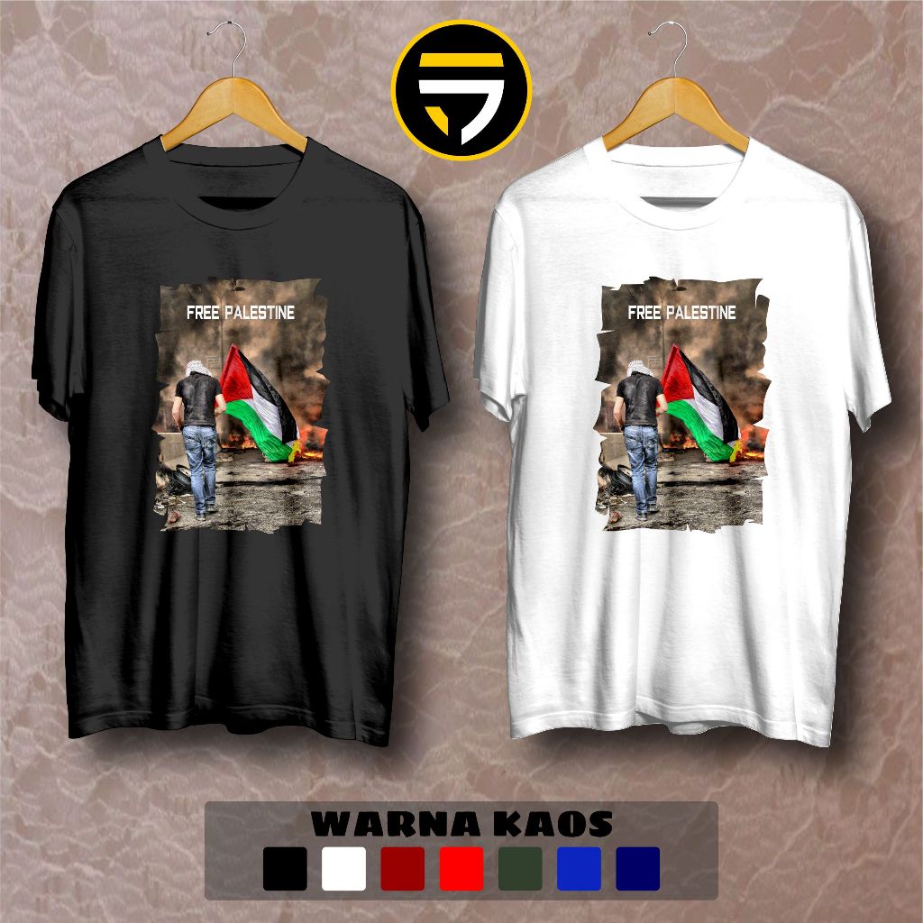 Kaos Free Palestina 3D Bahan Premium