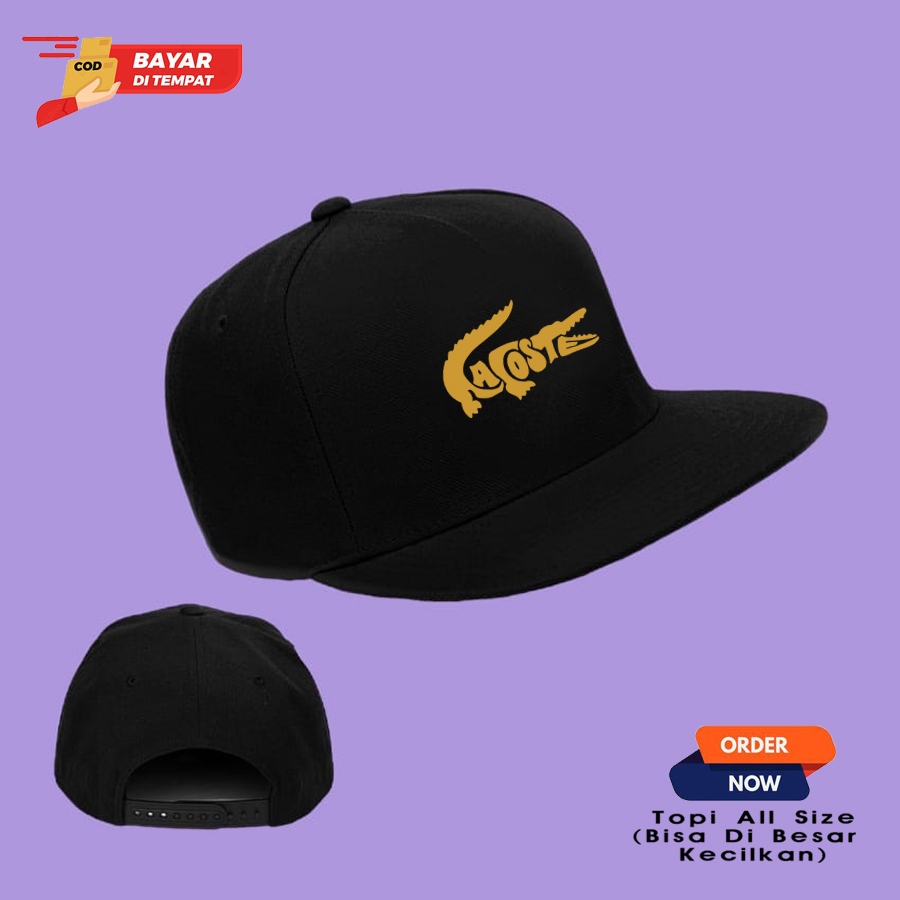 LASTHOPE / TOPI SNAPBACK DISTRO LOGO BUAYA LACOST GOLD