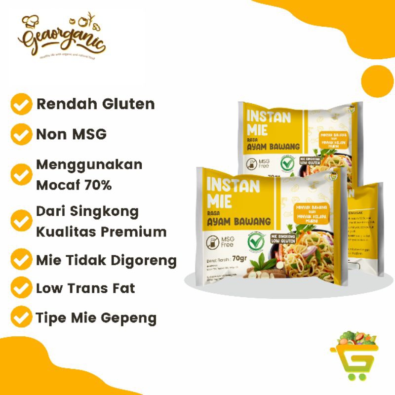 

Mie Gepeng Instant Sehat Non MSG 70grAyam Bawang