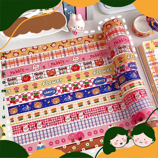 

Washi tape motif lucu cute paper tape masking tape DIY jurnal scrapbook HB1521