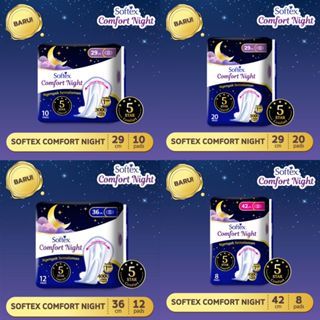 SOFTEX COMFORT NIGHT 36cm 42cm dan 29cm EXTRA HEAVY FLOW ( WING ) / CHARM Safe Night 290 mm Pembalut