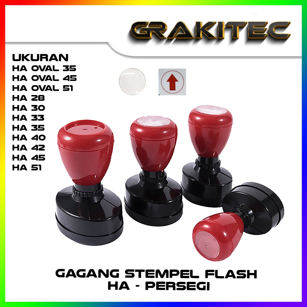 

Gagang Stempel Flash HA Bulat Oval Grafika Kita