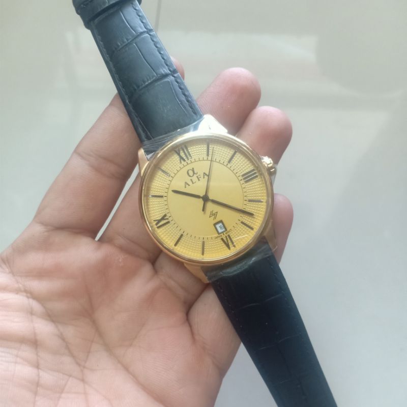jam tangan pria kulit Alfa original seri 99102