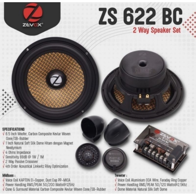Speaker Zevox ZE 622 BC - zevox ze622bc research split 2 way - ze 622 bc