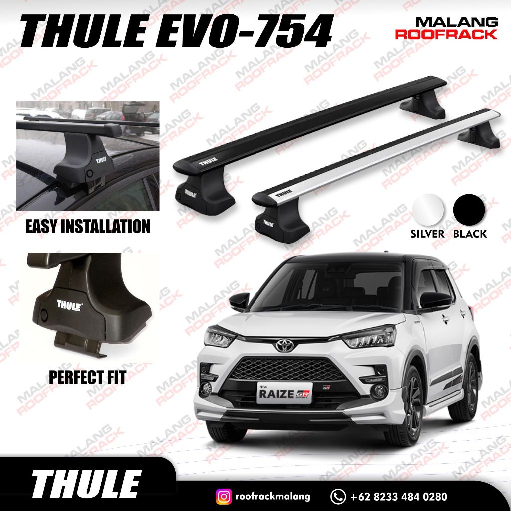 RAIZE ROCKY Thule wingbar crossbar roof rack original cross bar THULE EVO 754