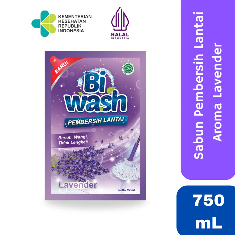 Bi Wash Sabun Pembersih Lantai Lavender Pouch 750mL