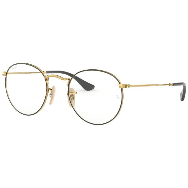 Ray - Ban Frame Round Metal RX 3447V 2991 50 Black Gold