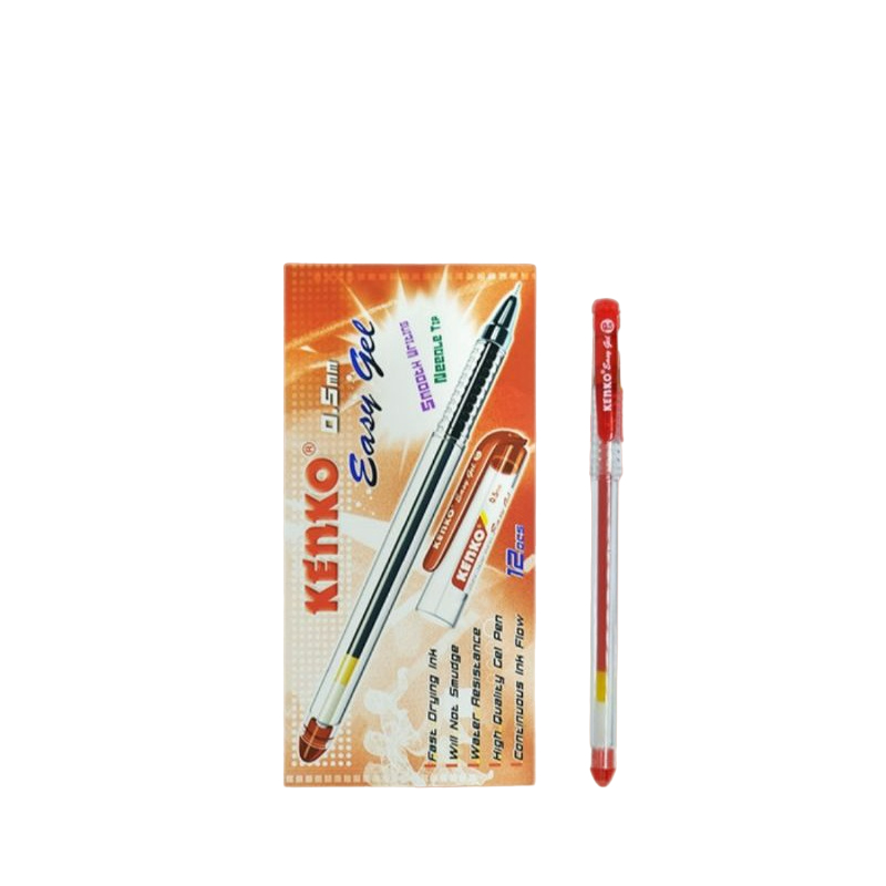 

PULPEN GEL KENKO EASY GEL MERAH (PER 12 PCS)