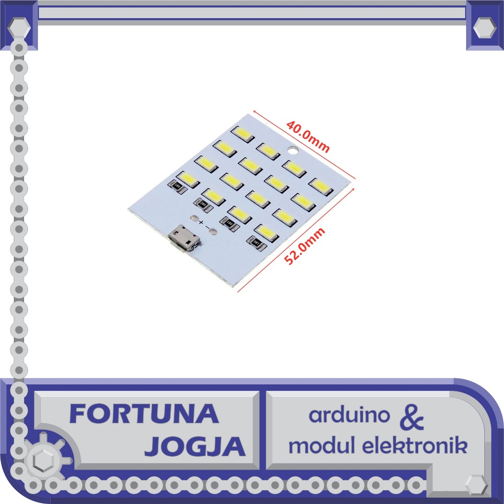 Lampu LED 5730 8 12 16 20 Micro USB DC 5V Panel Alumunium