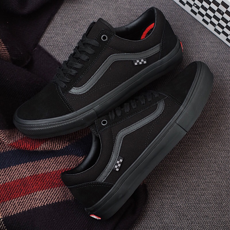 Sepatu Vans Old Skool Pro Skate All Black 100% ORIGINAL RESMI