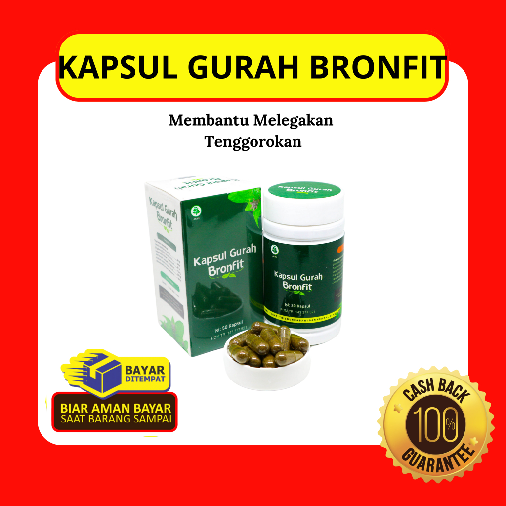 BPOM ORI KAPSUL GURAH BRONFIT Asli 100% Obat Herbal Untuk Membantu Melegakan Tenggorokan