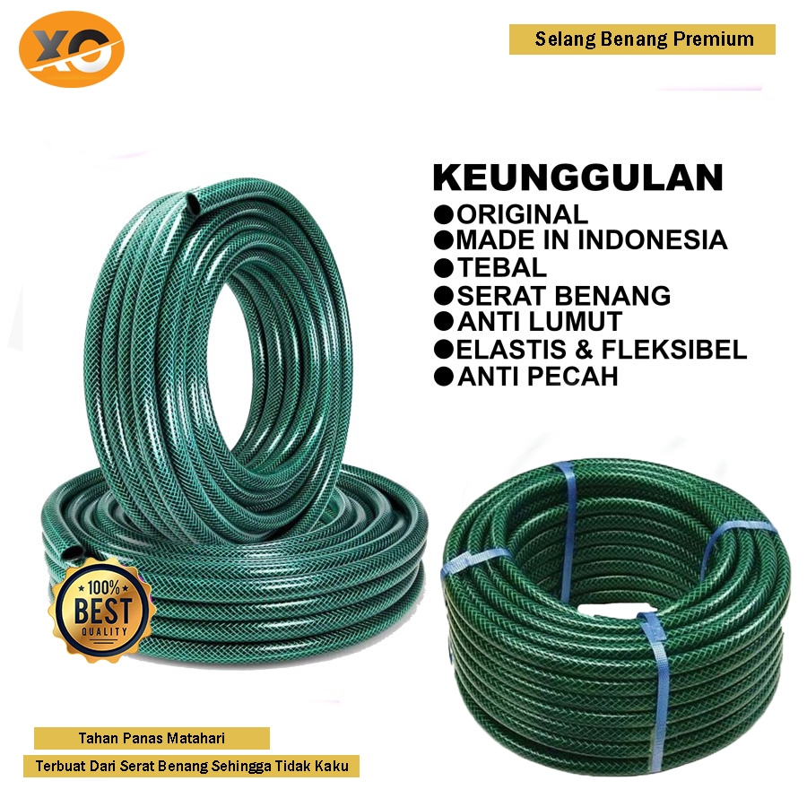 Selang Benang Air Elastis 1/2 5/8 3/4 1 Inch Serat Benang Anti Lumut Premium Preasure