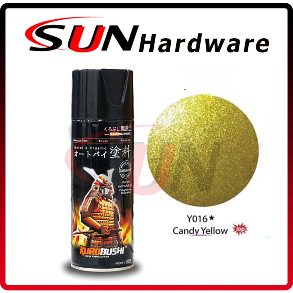 Pilox Samurai 400 ml Candy Yellow Kuning Y016 Yamaha Pilox Pylox Mengkilap