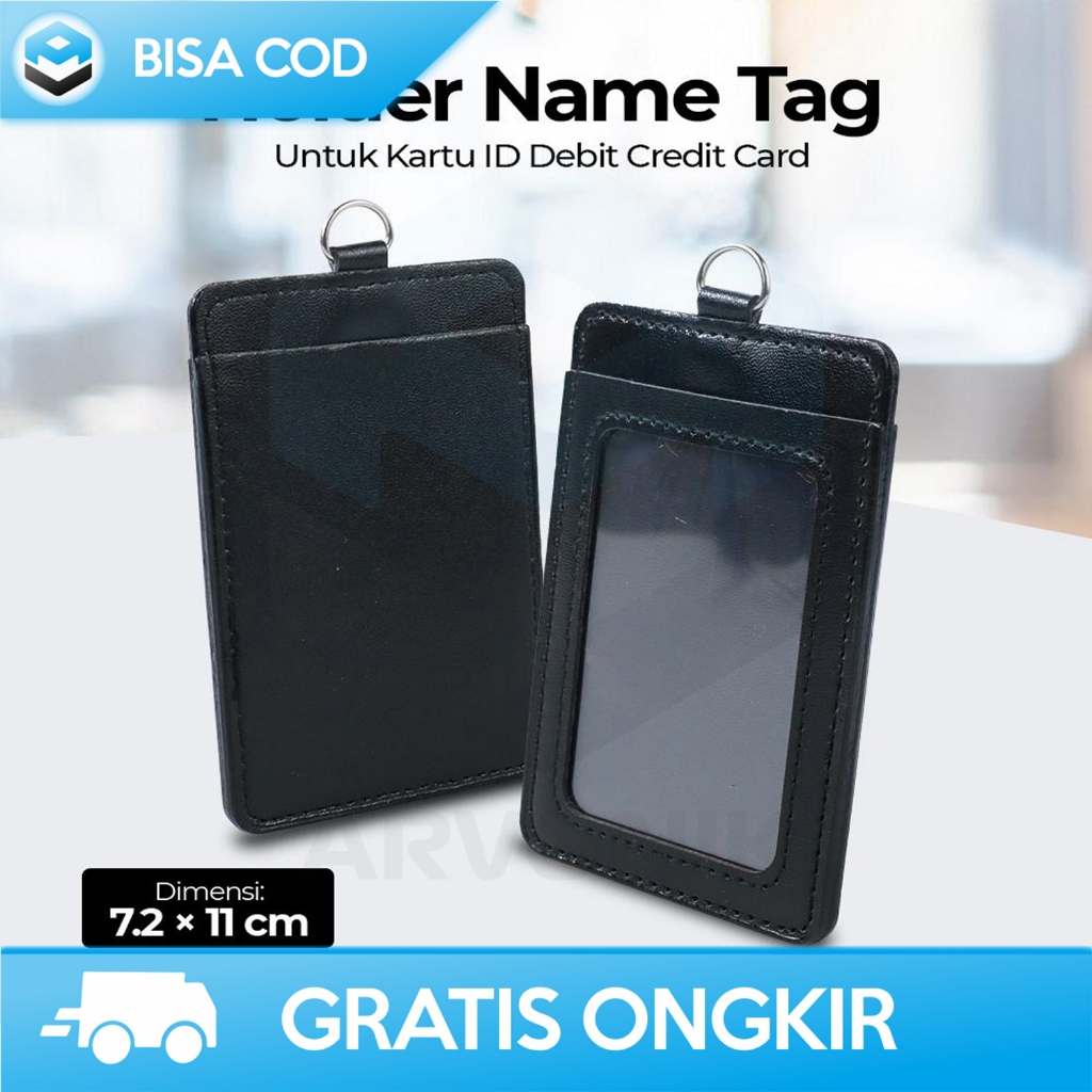 

GANTUNGAN NAME TAG HOLDER KARTU ID UNIVERSAL LANYARD KULIT SINTETIS