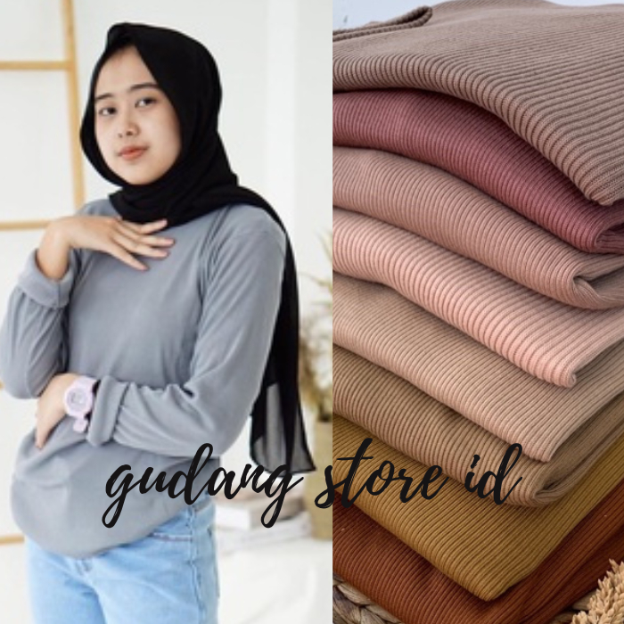 KAOS RIB - KAOS RIB PREMIUM - KAOS RIB PREMIUM WANITA LENGAN PANJANG
