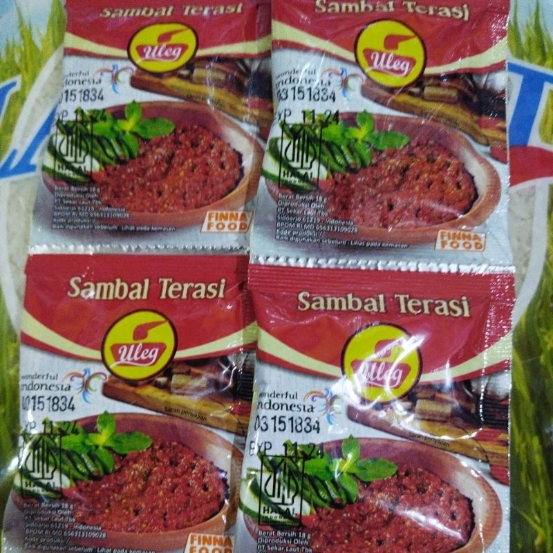 

Finna Sambel Uleg Terasi ( Dapat 1 Renceng Isi 10 Pcs )