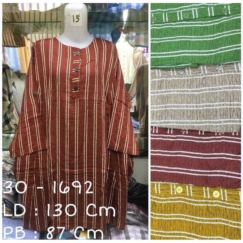 Tunik jumbo rayon ld 130 motif salur