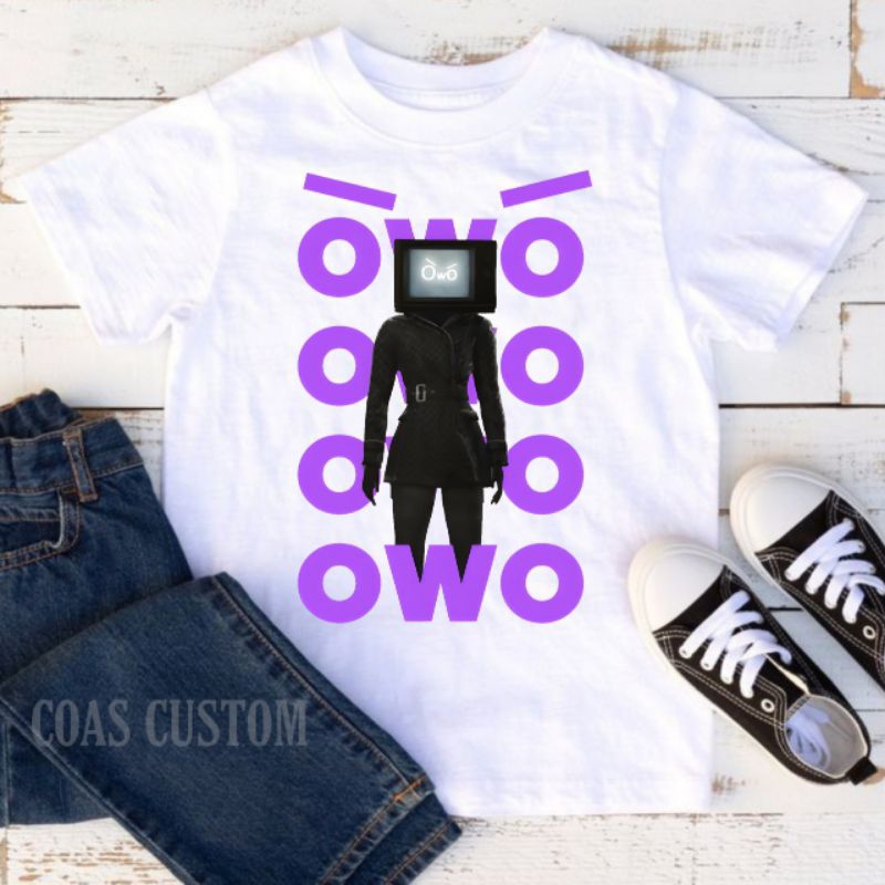 Kaos anak tv woman skibidi lengan pendek