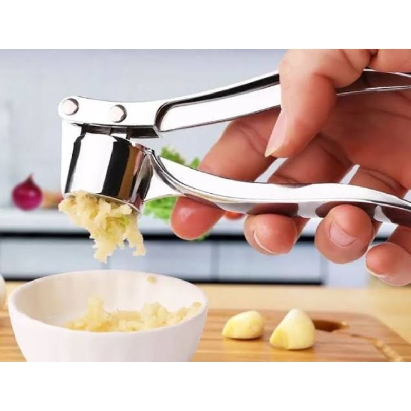 Garlic press alat geprek pencet cacah bawang putih stainless steel praktis bumbu masak jahe kencur