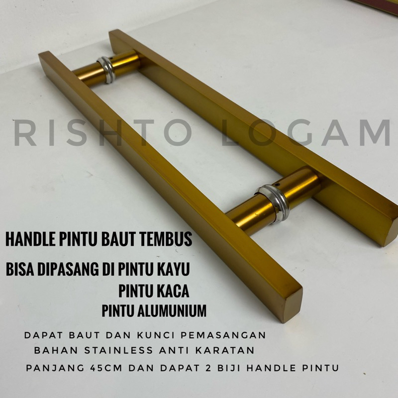 handle pintu minimalis 45cm pintu alumunium pintu kaca pintu kayu stainless gagang pintu rumah 2 pin