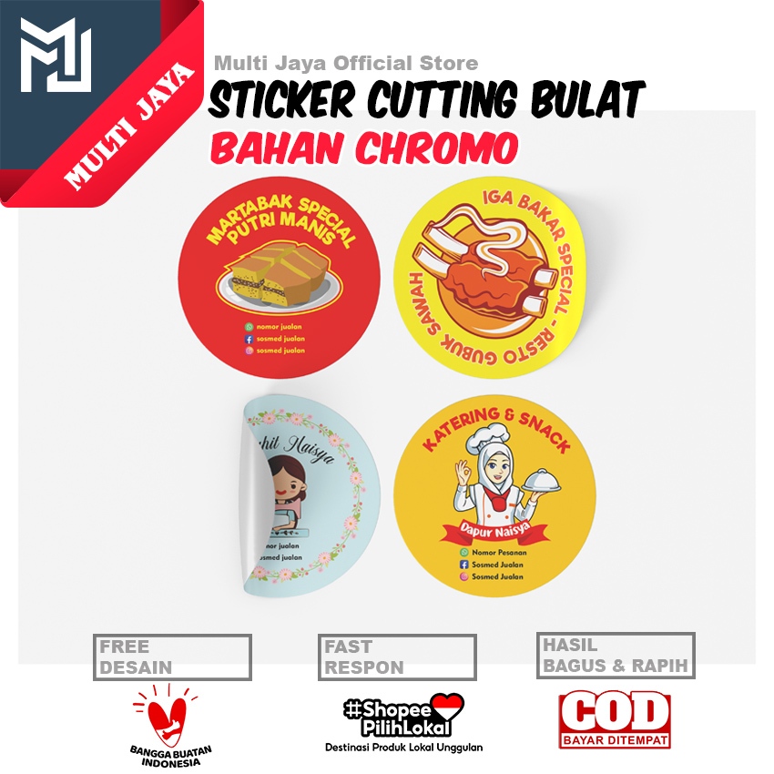 

stiker makanan 5cm stiker minuman bulat label makanan label minuman