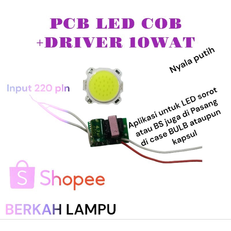 PCB LED COB +DRIVER 10W