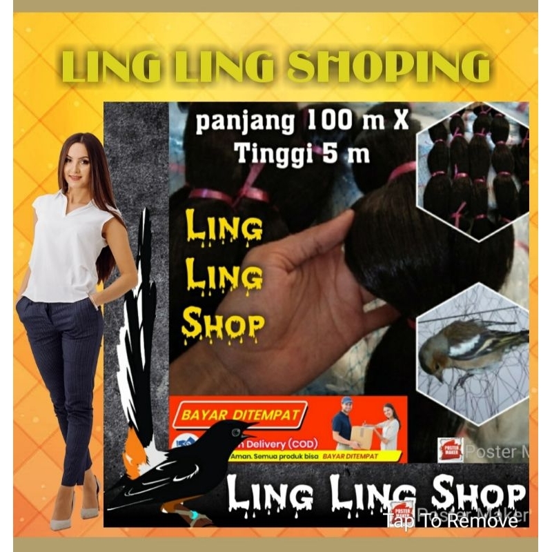 JARING BURUNG PANJANG 100 METER X 5 METER UNTUK BURUNG BESAR BURUNG PERKUTUT