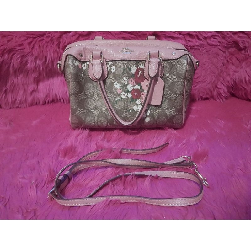 tas coach flower pink