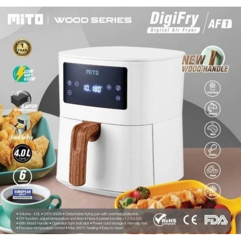 Mito air fryer Af1 New wood handle 4L
