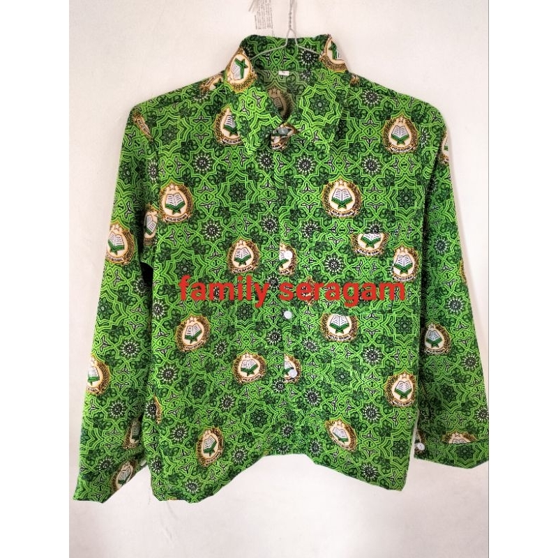Batik Seragam Sekolah SD/MI/Motif Alifa Hijau
