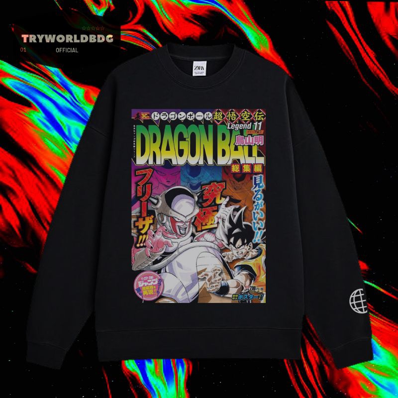 TRYWORLDBDG OFFICIAL "DRAGON BALL" CREWNECK | SWEATER | HOODIE | CREWNECK HITAM | CREWNECK EDISI ANI