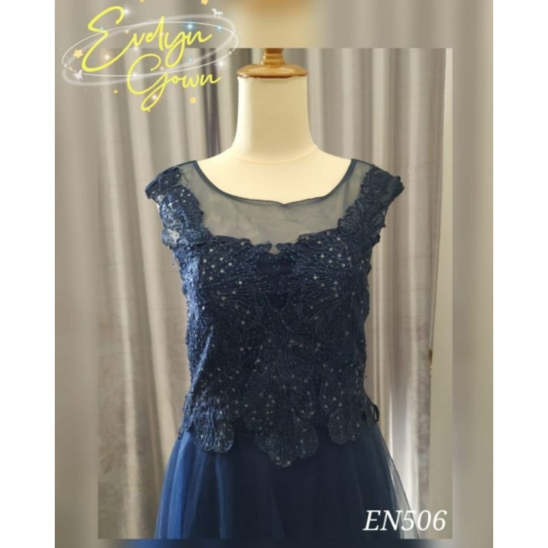 gaun/dress pesta navy preloved