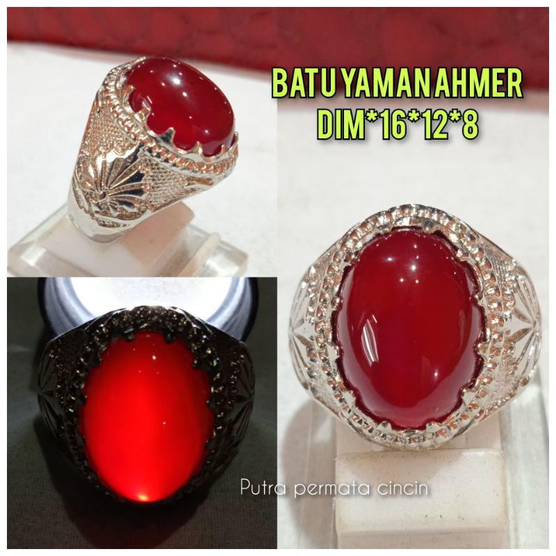 NATURAL CINCIN BATU YAMAN AHMER MERAH CRISTAL