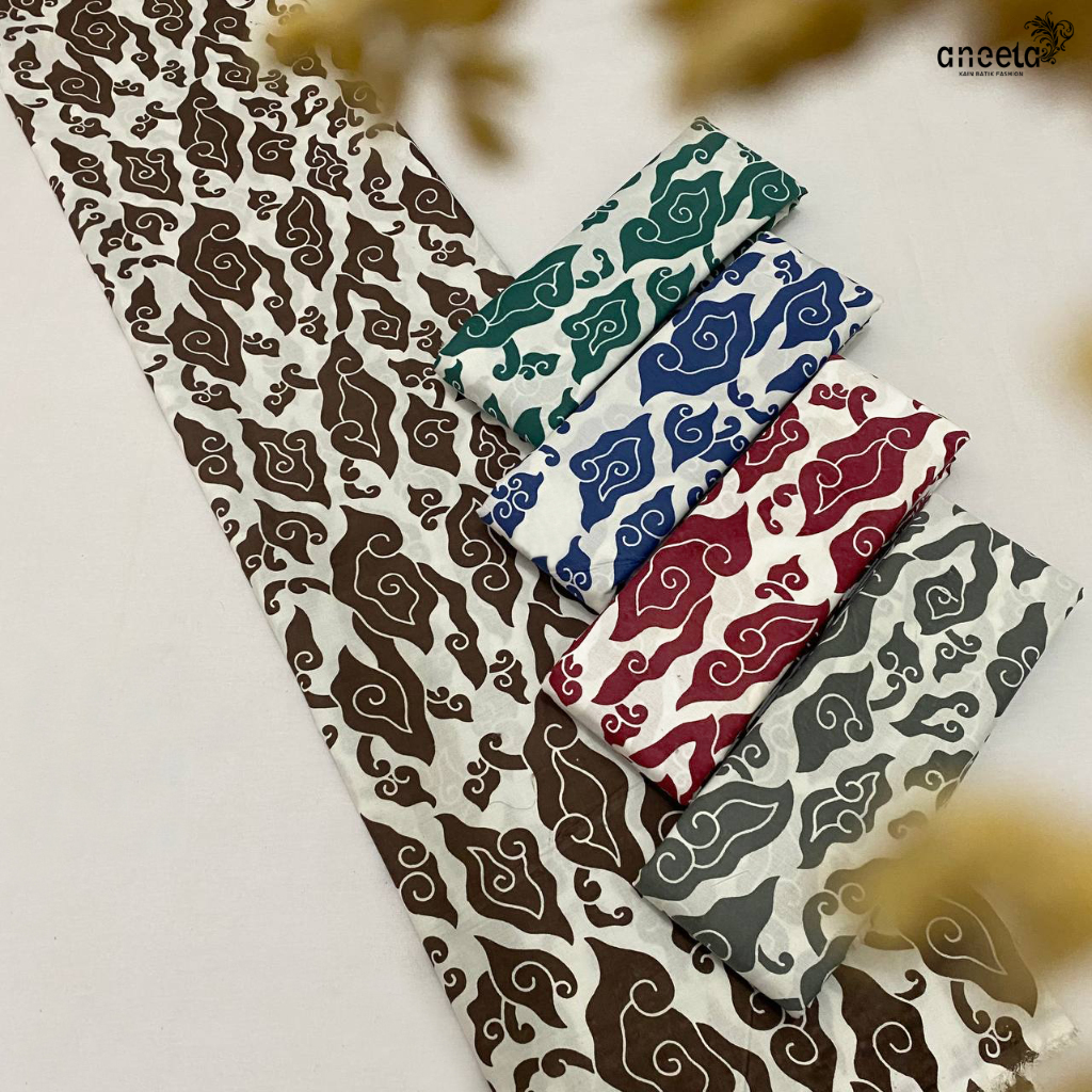 Kain Batik Sarimbit Couple Premium Dasar Batik Meteran Warna Pastel Motif Megamendung Katun Paket Br