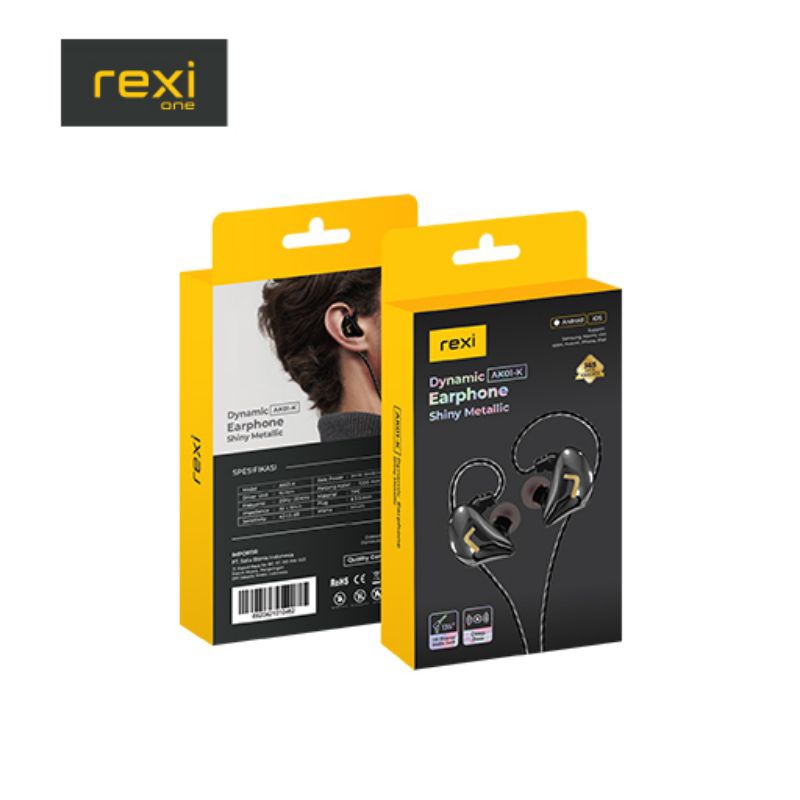 REXIone AK01-K SHINY METALIC DYNAMIC WIRED HANDSFREE