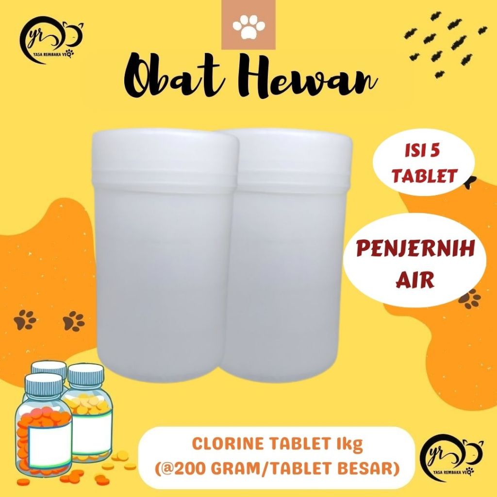 CHLORINE TCCA TABLET 90% (5Tablet) 1kg- Kaporit chlorine