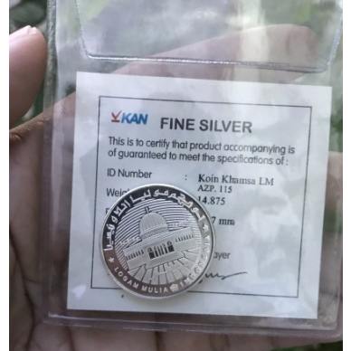 jual Koin Perak Khamsa 5 Dirham Antam