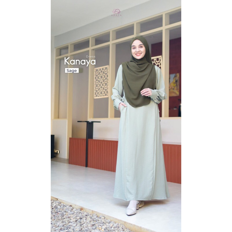 Arafa Hijab - Kanaya Dress | Bahan Crinkle Premium | Gamis Crinkel | Pakaian Muslimah Wanita