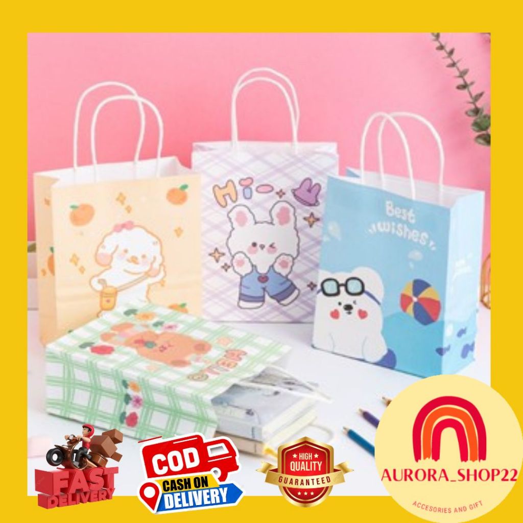 

[COD] PAPER BAG KARAKTER KARTUN BERUANG BUNNY LUCU CUTE TAS KADO TOTEBAG TAS JINJING HADIAH KADO ULANG TAHUN HAMPERS