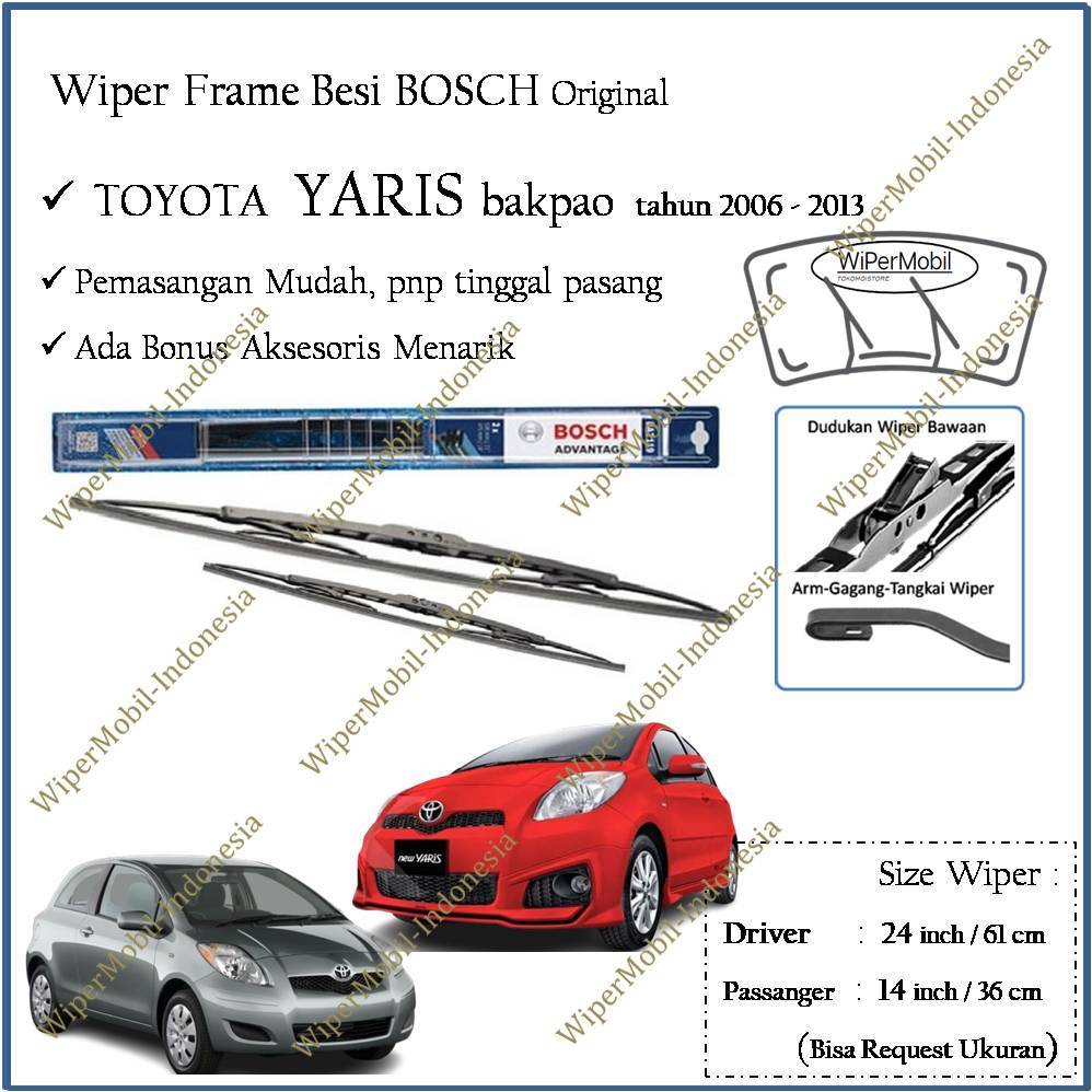 Wiper Frame Besi Bosch Toyota YARIS 2005 2006 2007 2008 2009 2010 2011 2012 2013