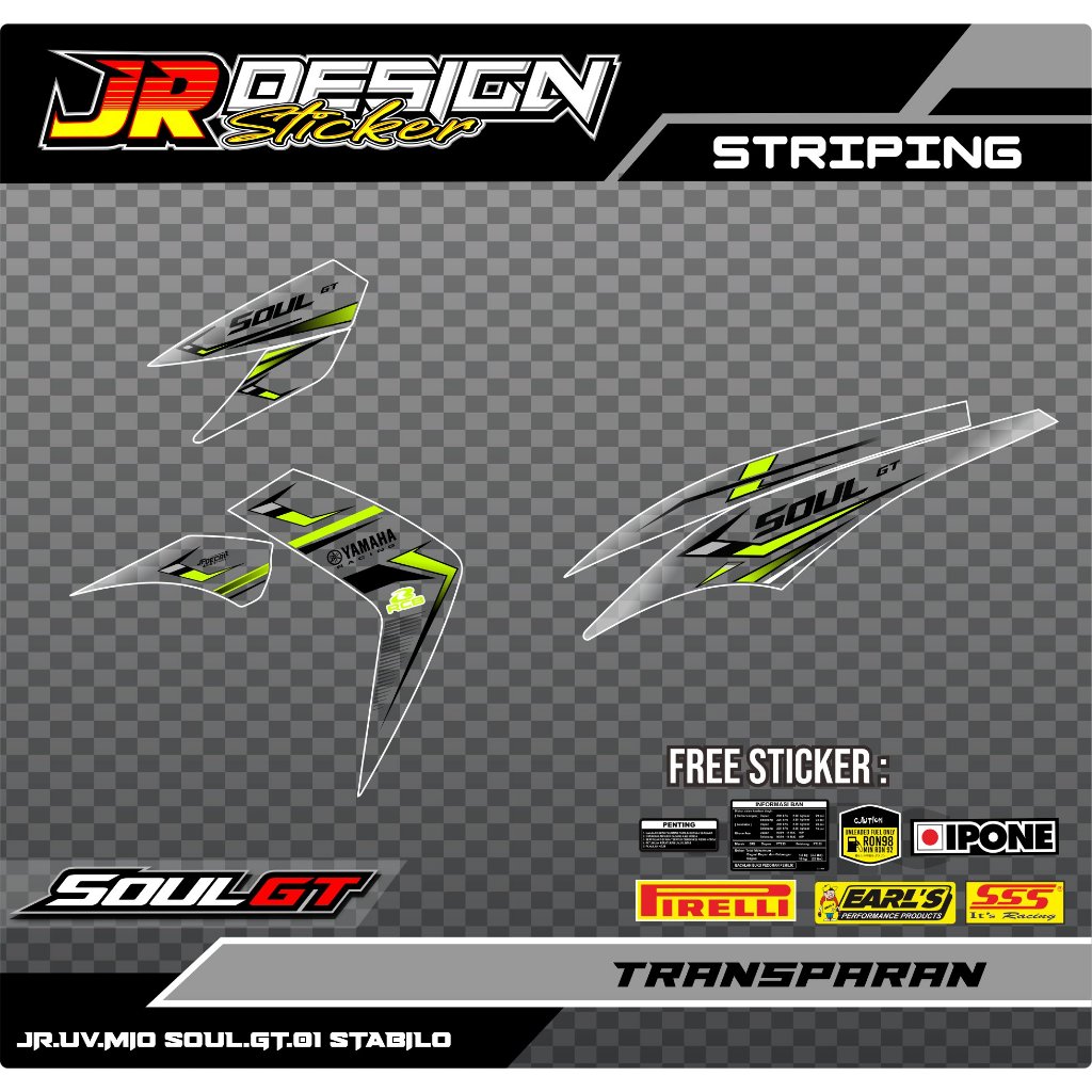 Stiker Transparan Mio Soul GT 115 - Stiker Striping Variasi Mio Soul GT Transparan 01