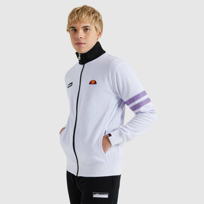 Ellesse Roma Tracktop Jacket In White Purple