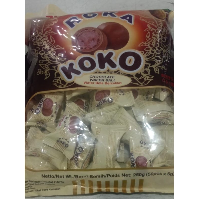 

Wafer Bola Cokelat / Chocolate Wafer Ball Koko Roka isi 50 pcs